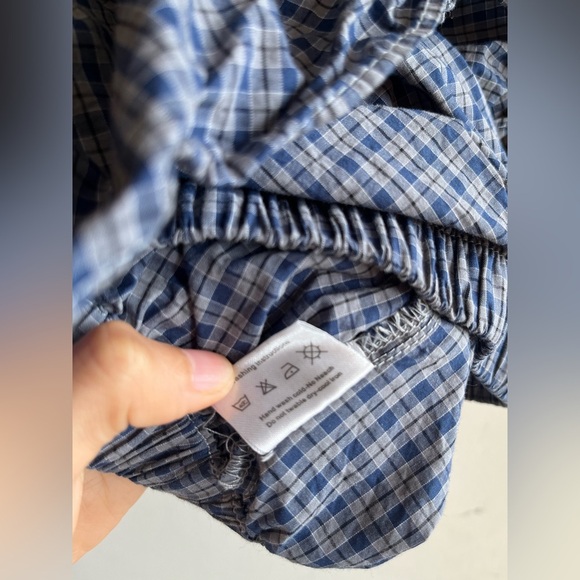 Olive Blue Checkered Ruffles Top - Picture 7 of 9